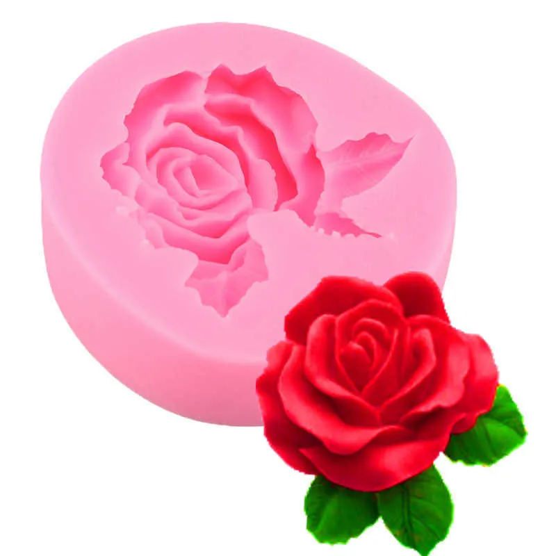 Flower Bloom Rose shape Silicone Fondant Soap 3D Cake Mold Cupcake