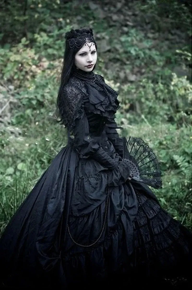Vintage Gothic Civil Black Ballgown Wedding Dress With Corset Strapless  Princess Punk Style And Plus Size Skirt Perfect For Country Bride Vestidos  De Novia From Sexybride, $136.85 | DHgate.Com