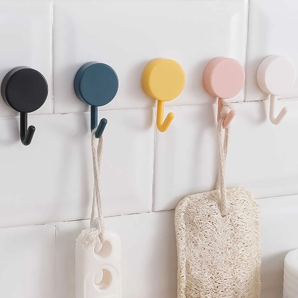 Bathroom sticky hooks top