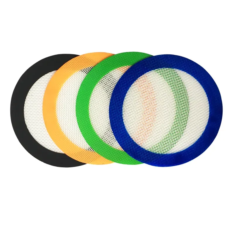 Green Round Shape Silicone Mats Wax Non-Stick Pads Silicone Dry