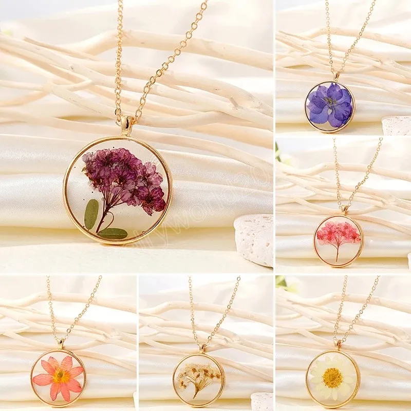 Natural dried flower necklace online