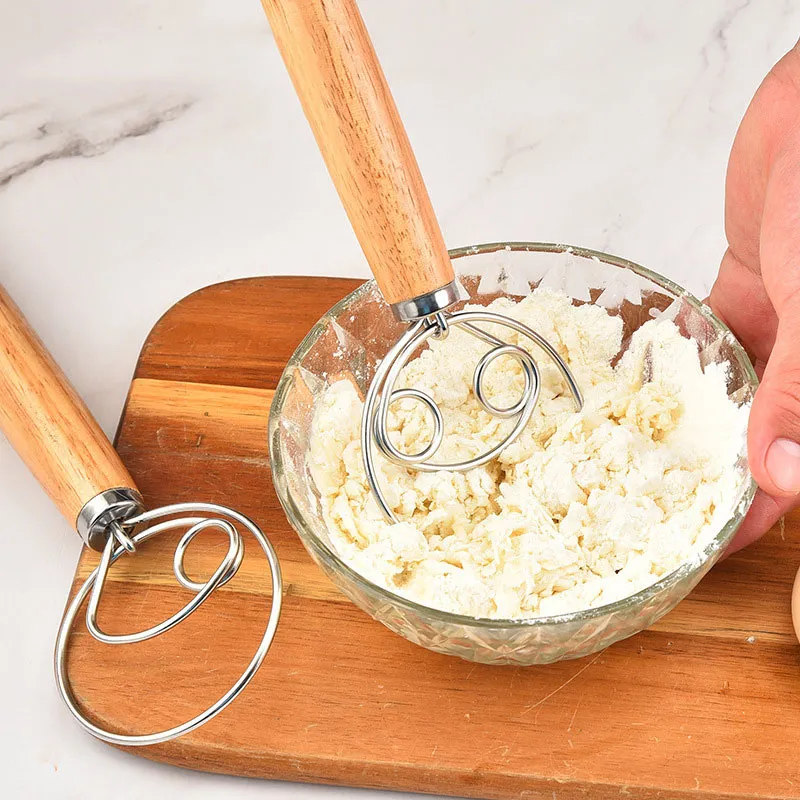 Danish Dough Whisk Blender Dutch Bread Whisk Egg Beater Flour Mixer Wooden Handle Pizza Pastry Biscuit Base For Cheesecake Baking Tools W0008 From Dreamhome jy 2 DHgate.Com