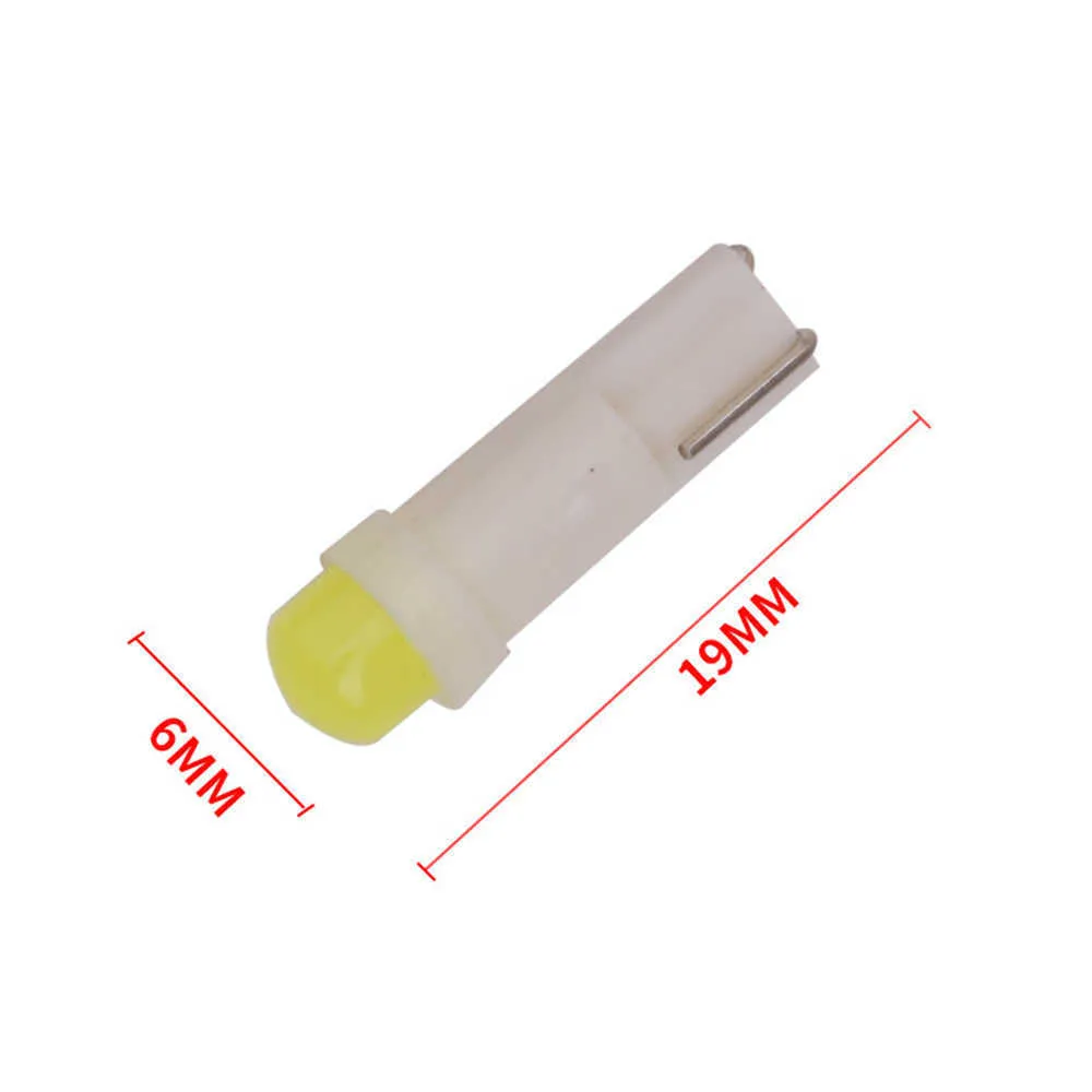 50 Pack T5 LED Lights 1.2W COB W3W Car Interior Lights Wedge Dashboard Gauge Instrument Lamp Bulbs