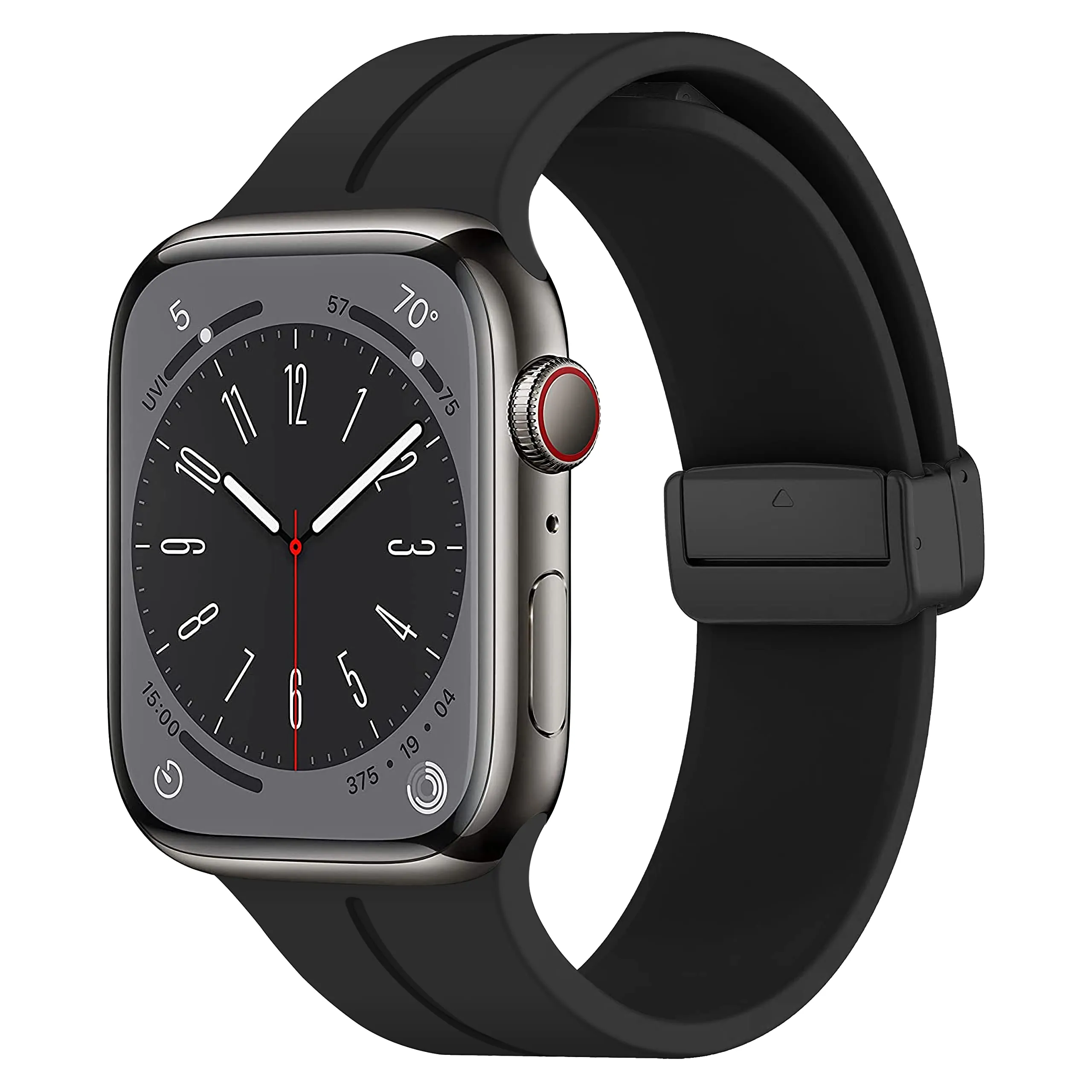 Correa Silicona para Smartwatch color Negro 42mm y 44mm