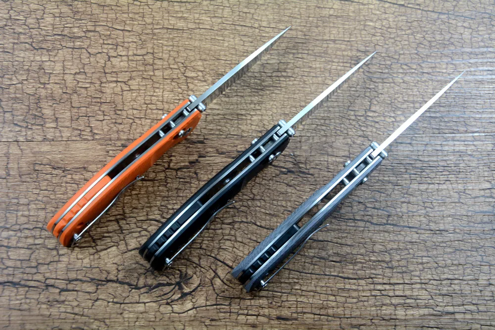 Y-START JIN02 Axial Folding Knife D2 Satin Blade Ball Bearing Washer G10 Handle Hunting EDC Outdoor Pocket Knife
