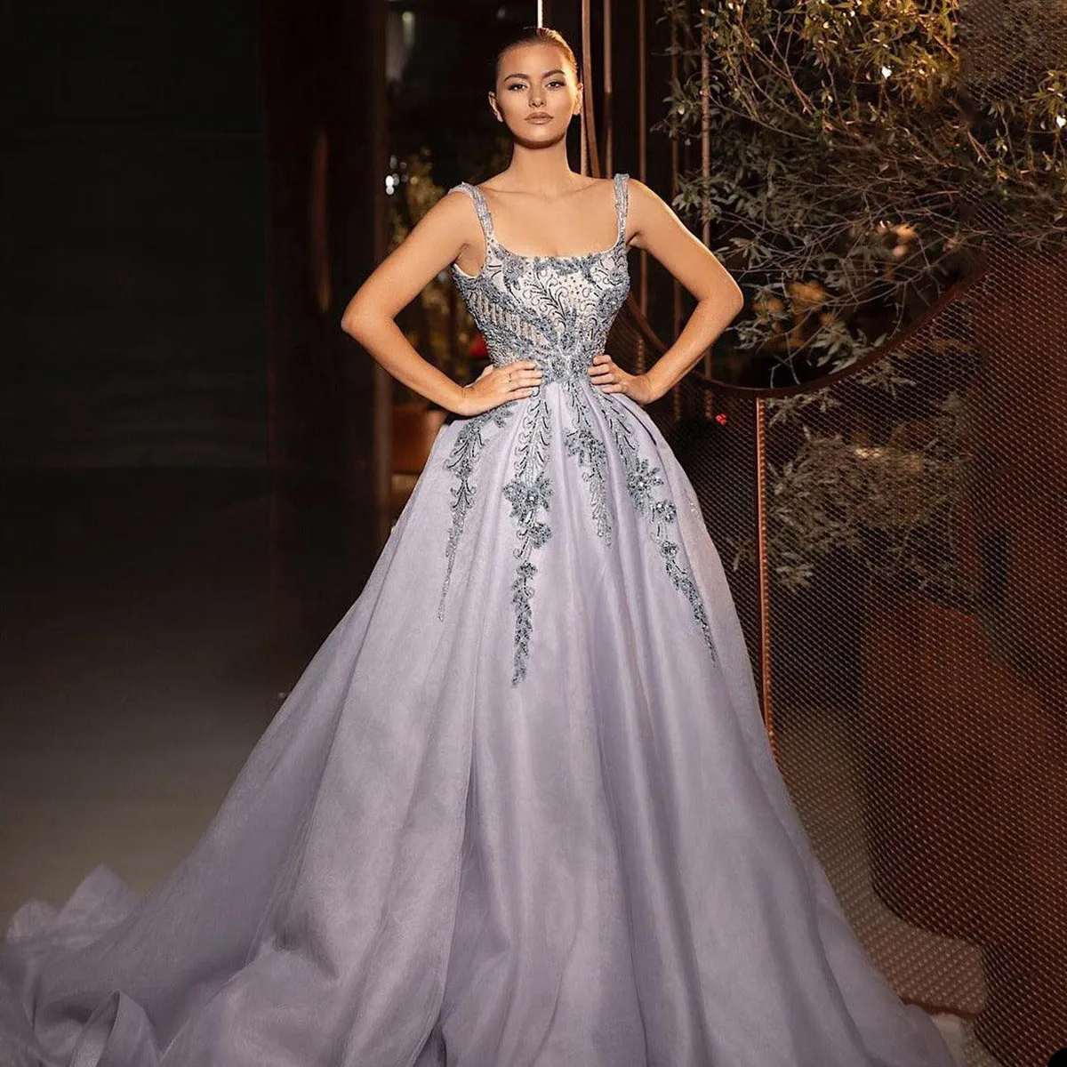 Light Purple Lace Satin A-Line Prom Dress with Scoop Neckline and Beading  Embellishment from Dhgate Evening Dresses - price 211.55