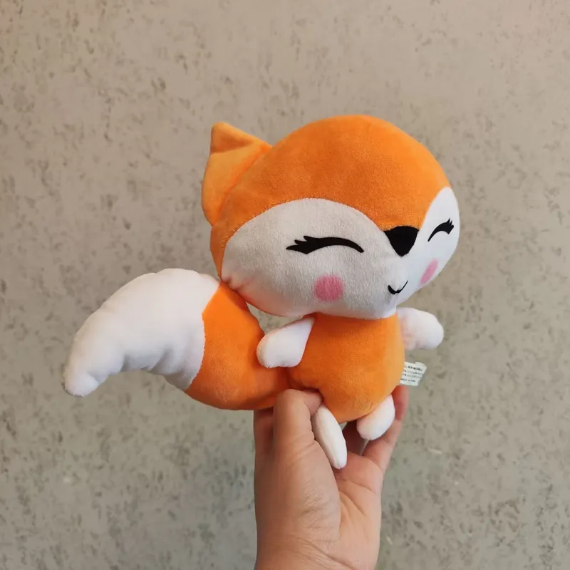 24cm Kawaii Cartoon Fox Plush Toys Soft Stuffed Orange Animals