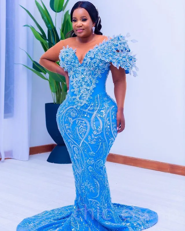 Azure blue prom dress sales
