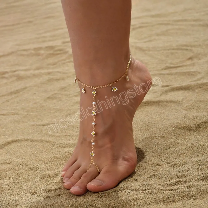 Anklets For Women Silver Gold Ankle Bracelets Set Boho Layered Beach Adjustable Chain Anklet Foot Jewelry