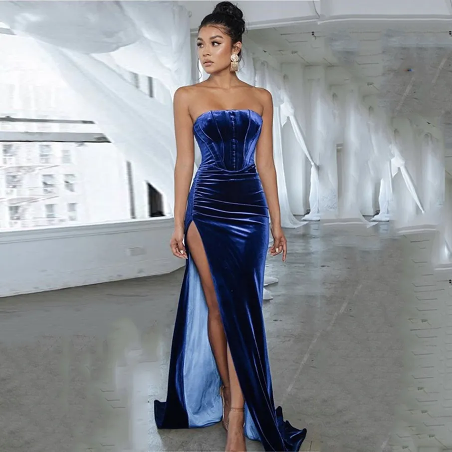 Long velvet formal new arrivals dresses