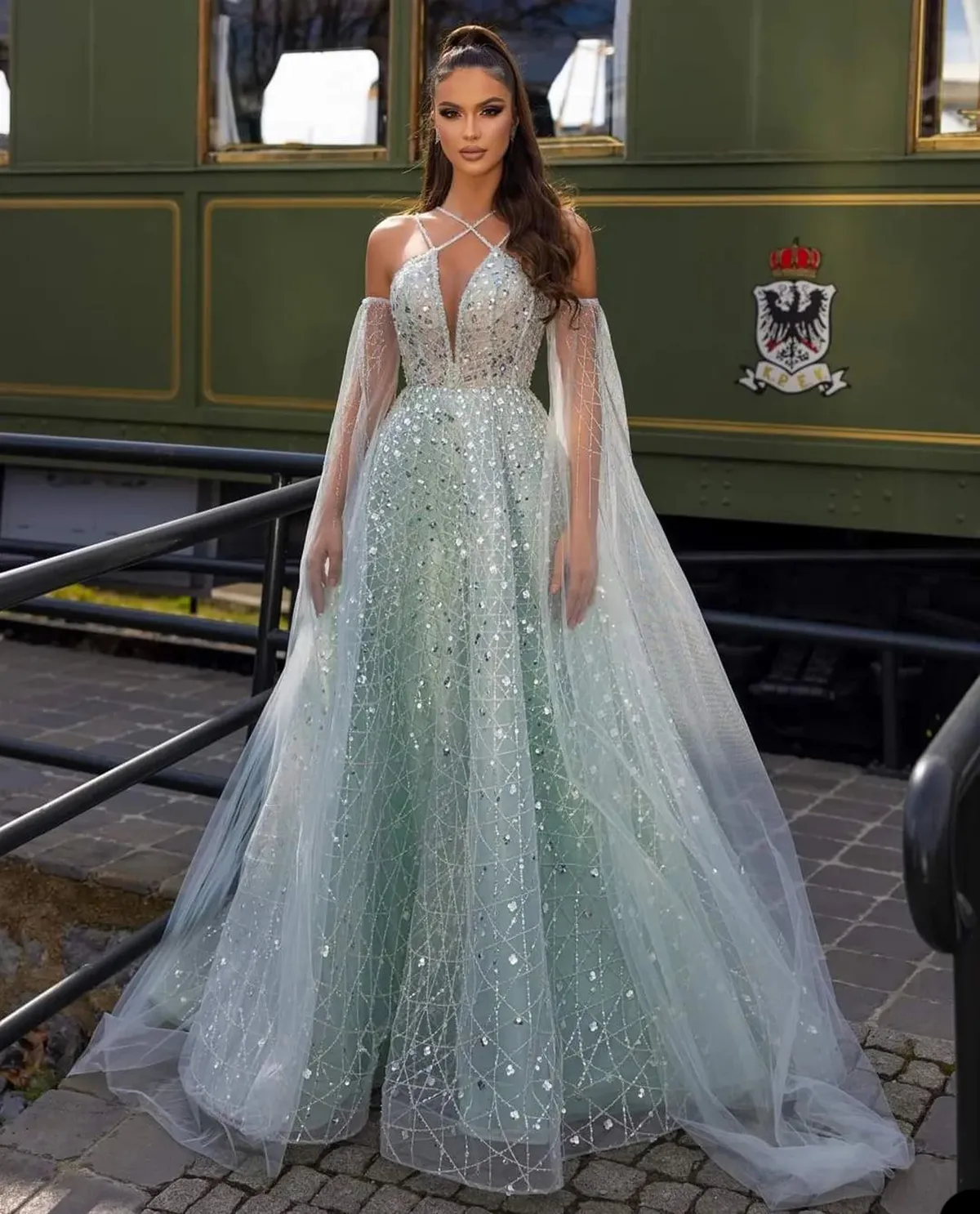 Customizable Off Shoulder A Line Von Maur Prom Dresses With Sequins And Tulle Floor Length Designer Style Plus Size Vestido De Noite From Babynice888 250.96 DHgate.Com
