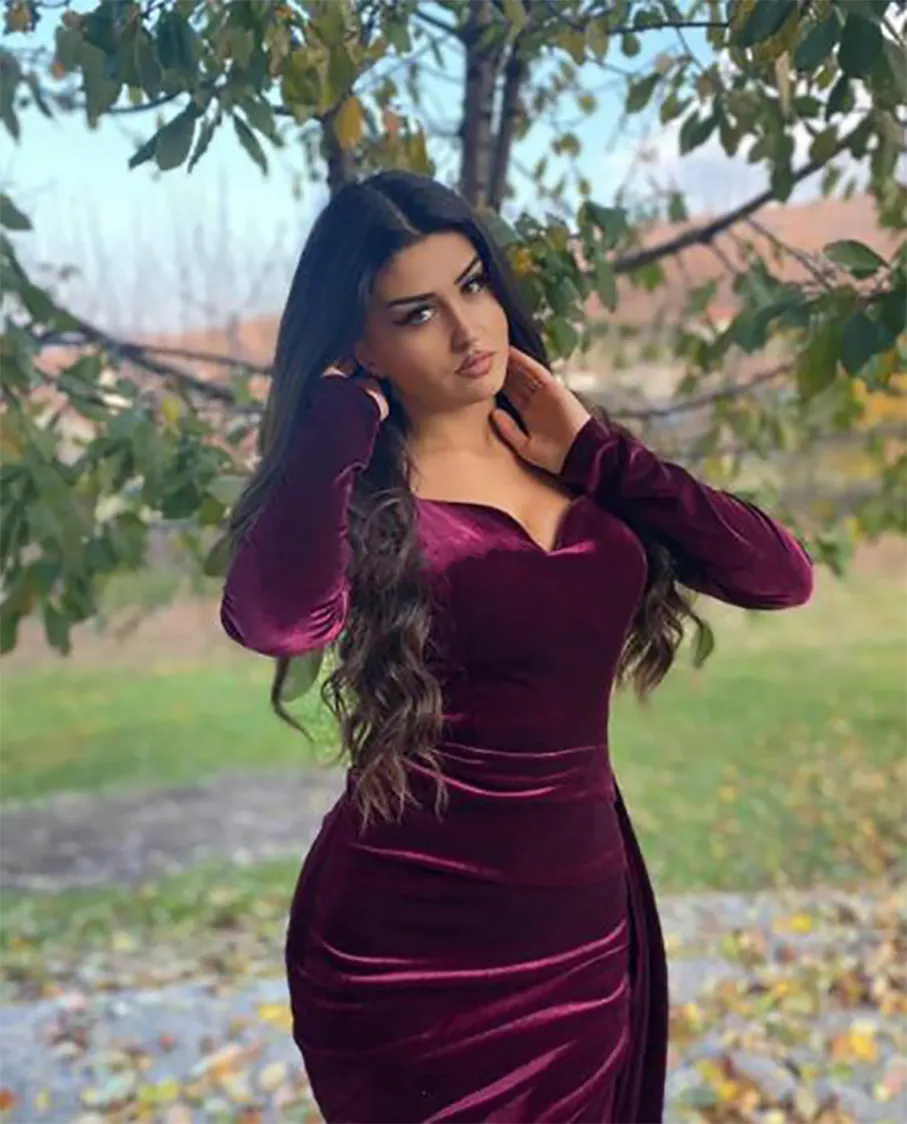 Arabic Evening Dress Sweeteart Long Sleeve Sexy Mermaid Prom Gown