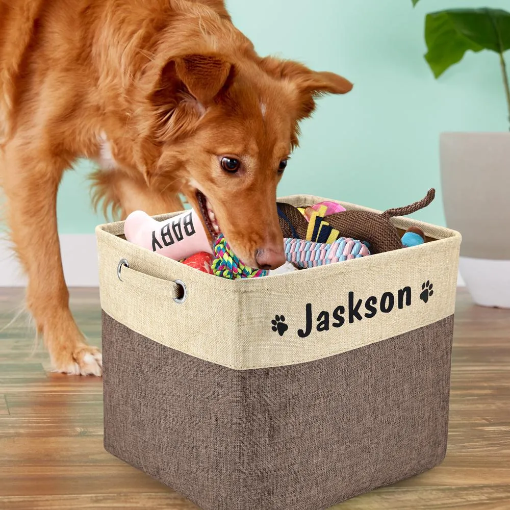 Personalized dog toy bin online