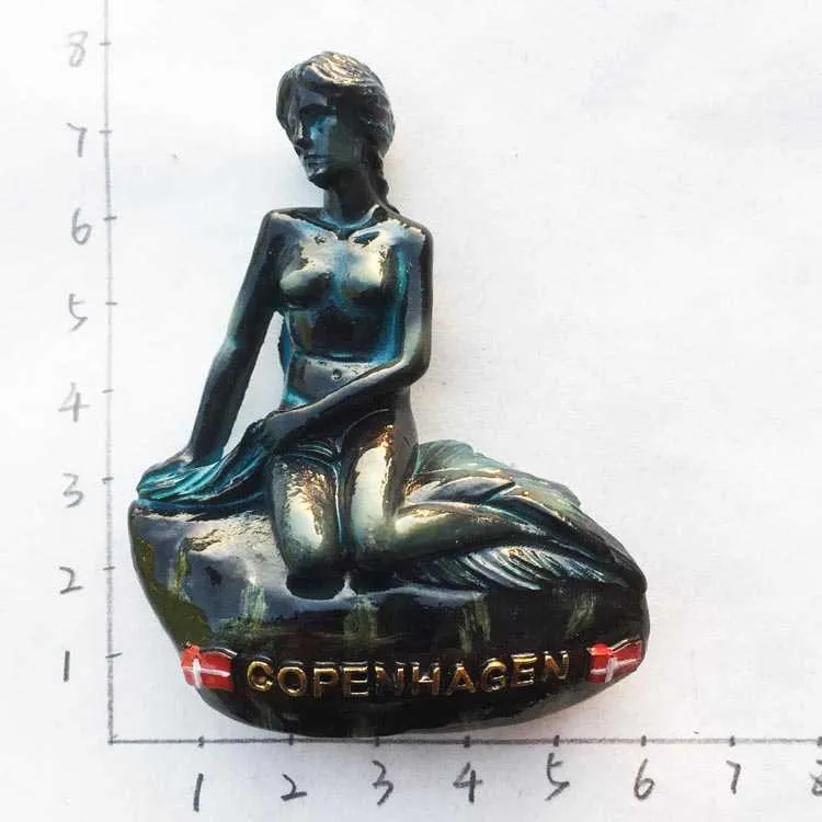 Imán Nevera 3D Decorativo Copenhague Dinamarca - Recuerdo Turístico 6.8x8.5cm