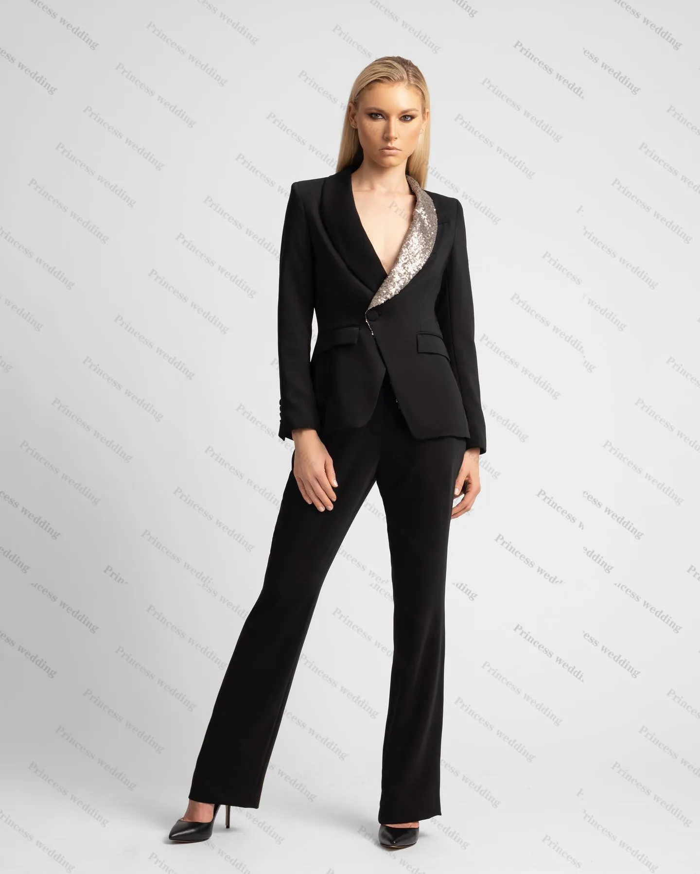 Bridal Pantsuit Black Pant Suit For Ladies Cool Black Women Pants - Main Image