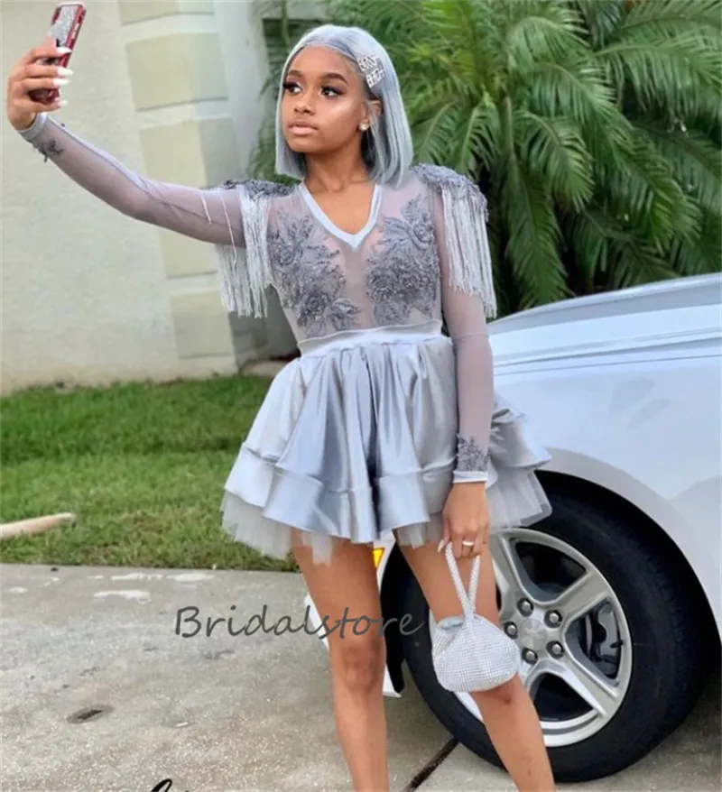 Short prom dress with sleeves on sale