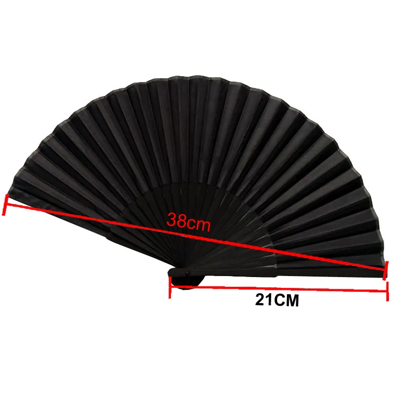 Vintage Chinese Style Black Accordion Hand Fan Perfect For Dance