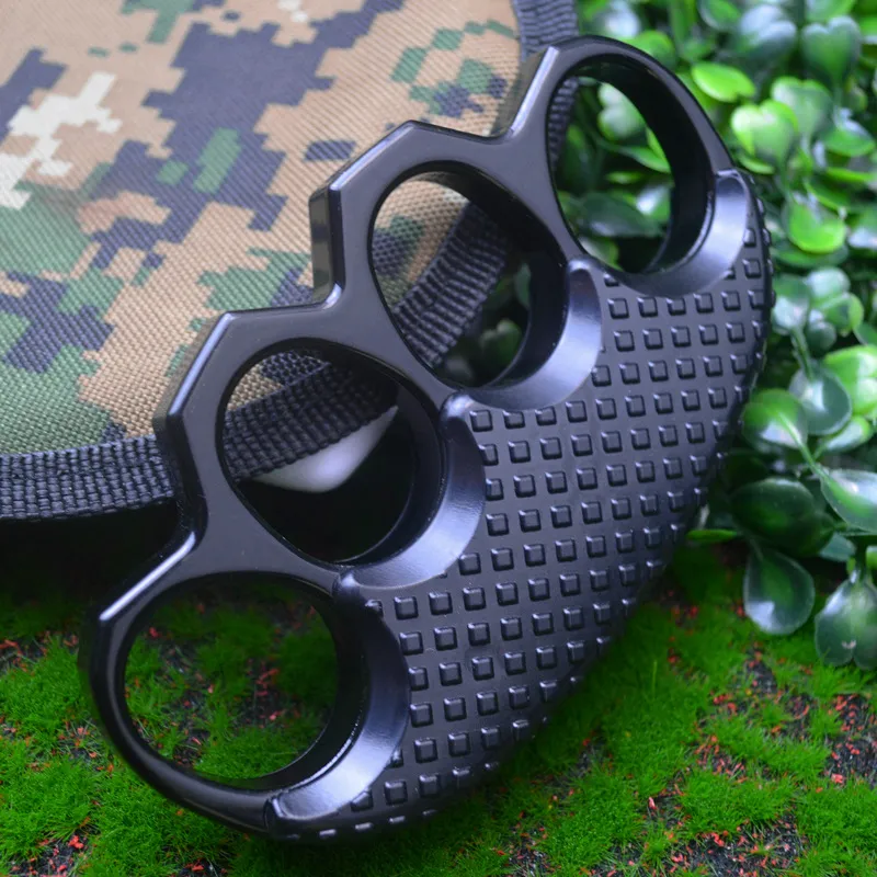 Thickened Clip Metal Knuckle Duster Boxing Training Four Finger Tiger Fist Buckle Outdoor Camping Fitness Tiger Ring Buckle Self-defense EDC Tool