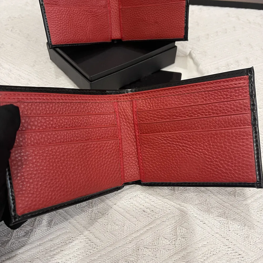New Men s Folding Wallet Designer Card Holder Luxury Wallet Red Leather Thin Briefcase Original Box Packaging Crossbody Bag
