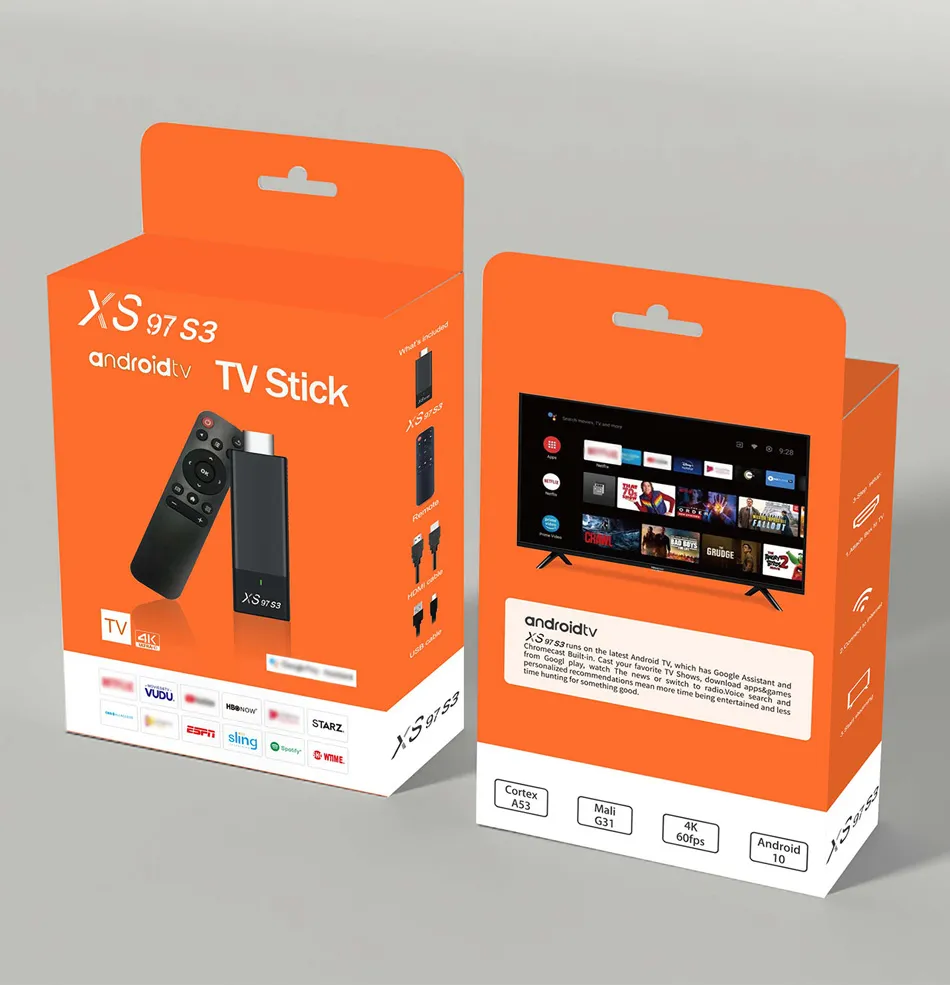 Android 10 TV Stick Box XS97 S3 | 4K HDR Media Player | 2024 Model | WiFi |  HD TV Receiver