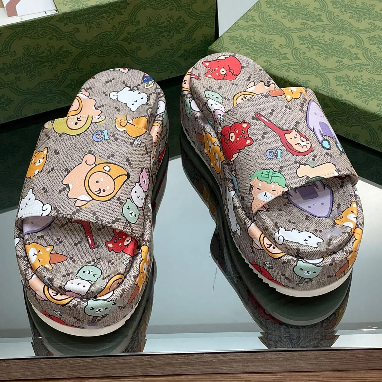 Animal print deals slide sandals
