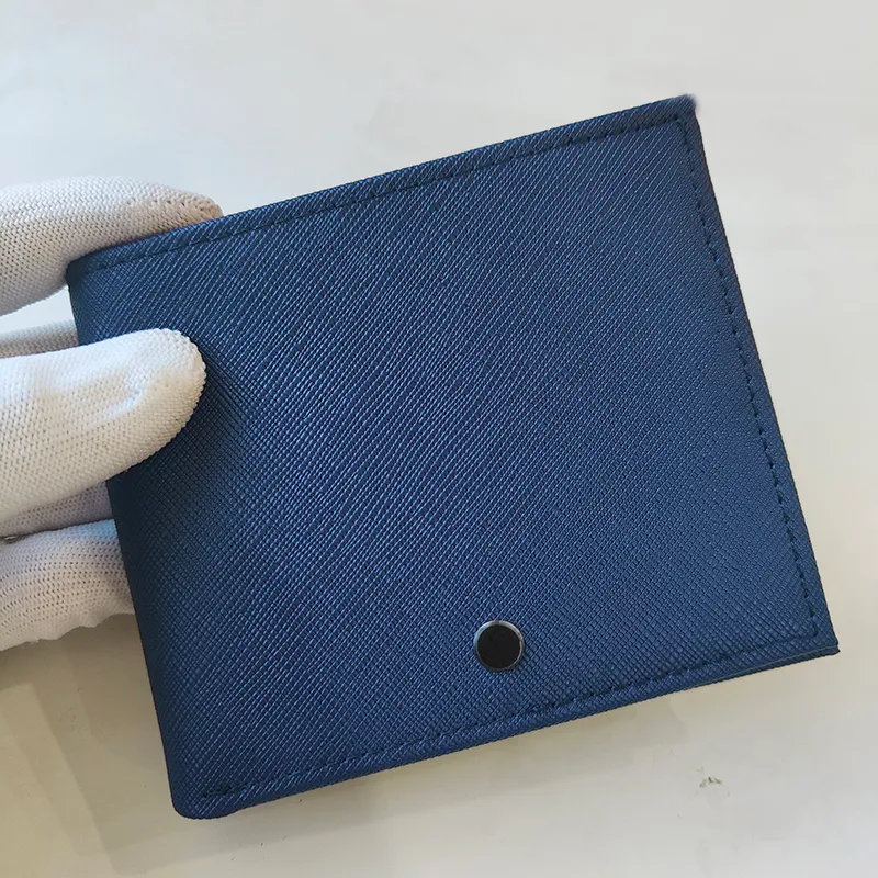 Top Luxury Men Wallet Designer Card Holder Women Fashion Bag Blue