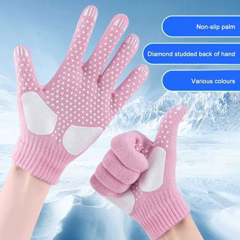 Sports Gloves Children Anti Slip Rubber Gloves Winter Warm Stretch