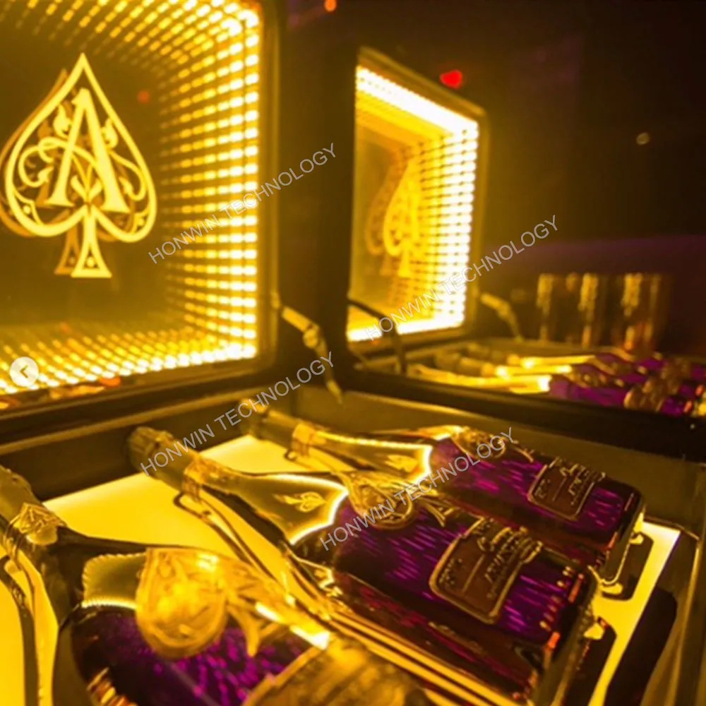 LED Champagne Bottle Display: Elevate Bar Presentation