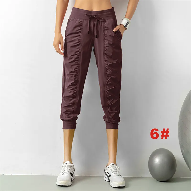 Women Color Block Joggers Pants Capri Sweatpants Casual Stretch Yoga Running