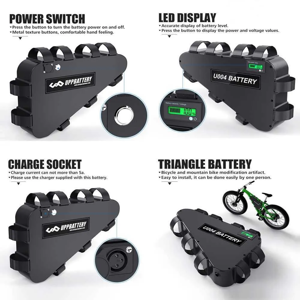 60V 24AH Triangle Battery 52V 20AH EBike Battery with Charger 21700 Huge Capacity 3000W 2000W Super Powerful forBafang Motor Kit