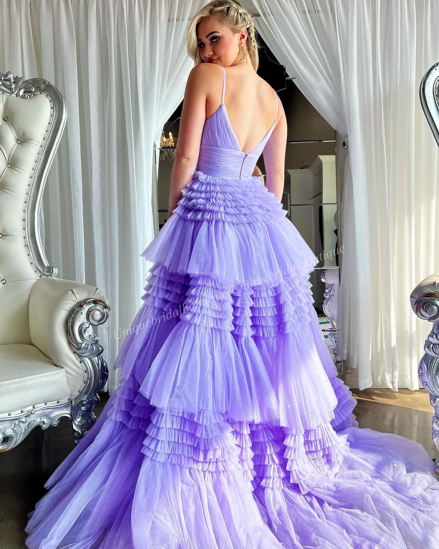 Glitter Tulle Prom Dress Ruffled Fitted High Slit... From Uniquebridalboutique, $113.62 | DHgate.Com Glitter Tulle Prom Dress Ruffled Fitted High Slit... From Uniquebridalboutique, $113.62 | DHgate.Com