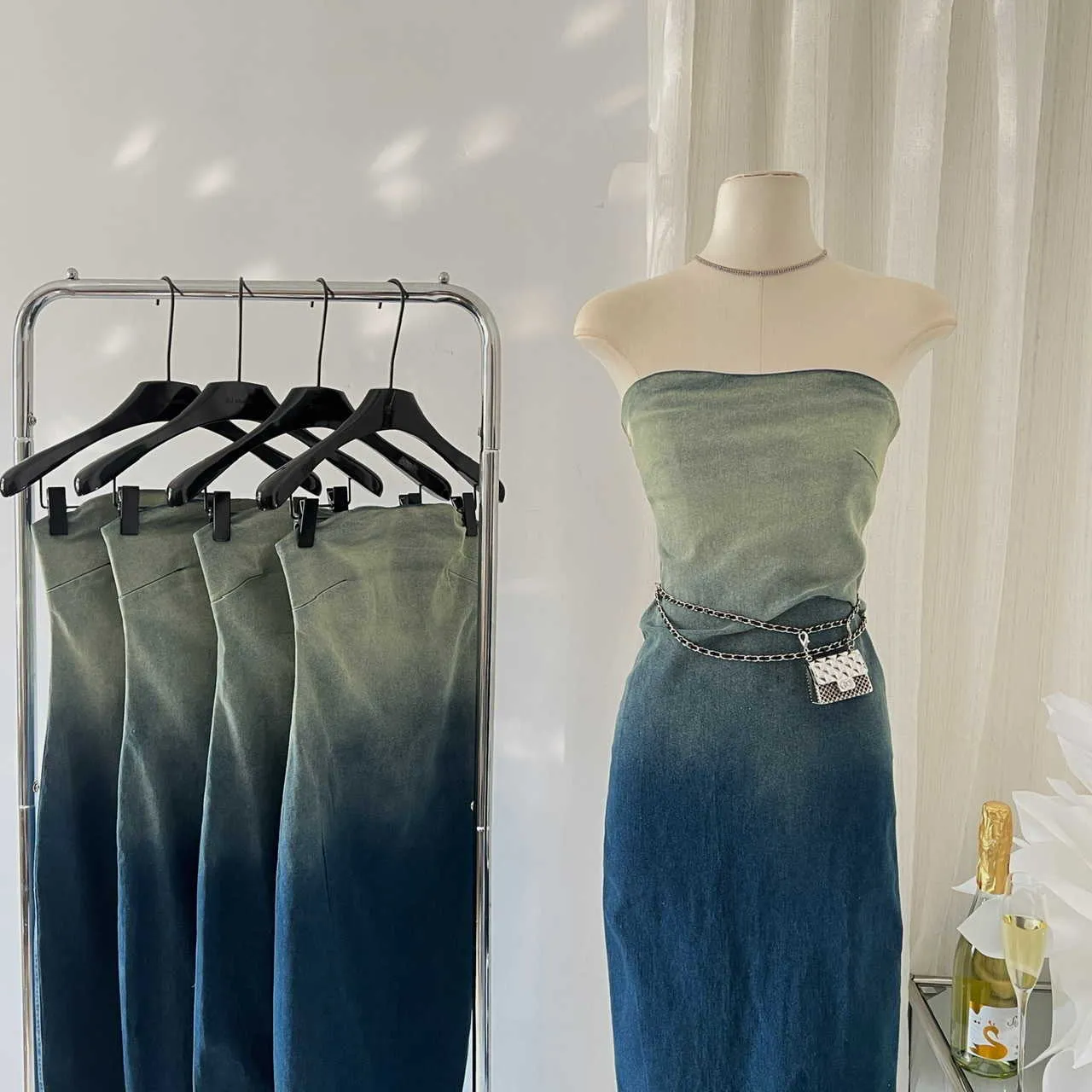 Denim Bodycon Dress: Gradient Sleeveless Strapless Casual Dress For Womens  Summer Streetwear From Brielle99, $33.32 In Bulk | DHgate.Com