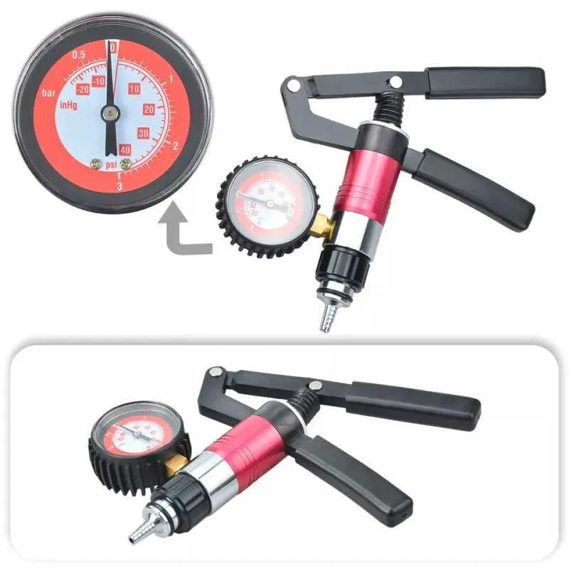 New Hand Held Vacuum Pump Tester Set Vacuum Gauge and Brake Bleeder Kit for Automotive Auto Diagnostic-tool