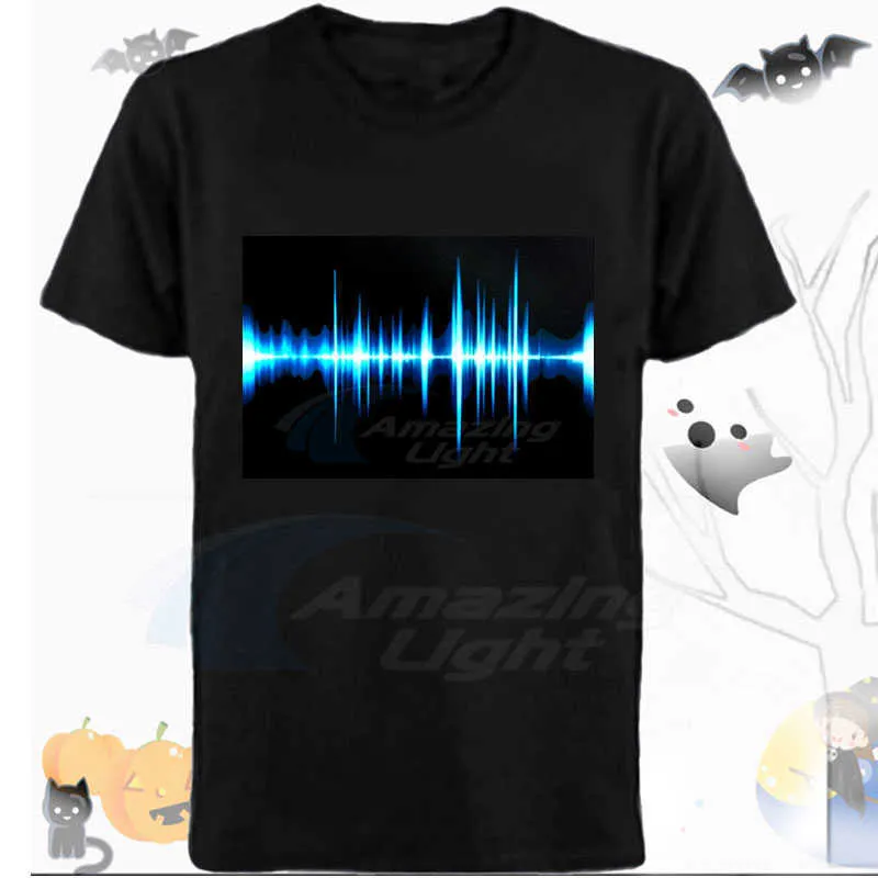 Sound Activated LED Cotton 80s Shirts For Men Light Up And Down