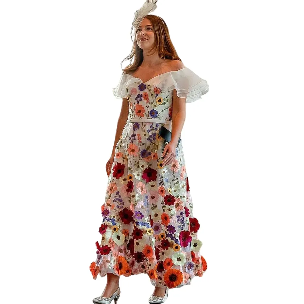 Lace Bloemen Moeder Van De Bruid Jurken 2024 Enkellengte Off Schouder Elegante Bruiloft Gasten Met Kralen Sjerp Kanten Applique Van 127 11 DHgate
