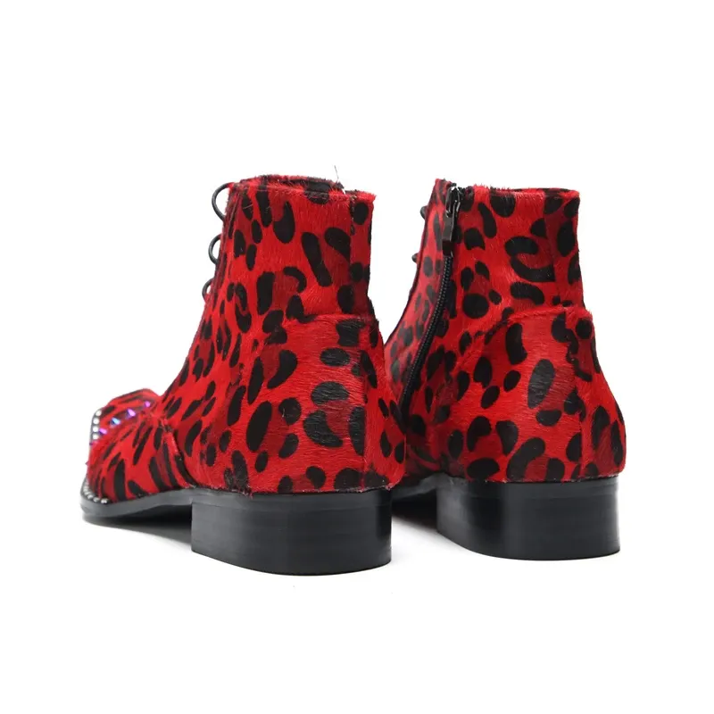Red leopard print boots online