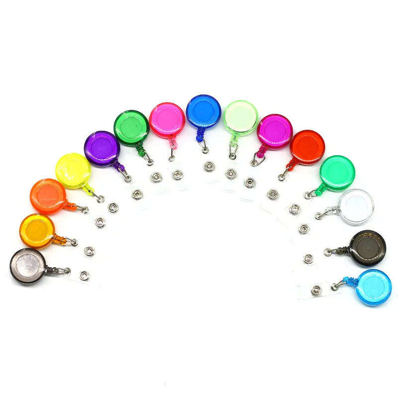 Wholesale ID Holder Name Tag Card Key Badge Reels Round Solid