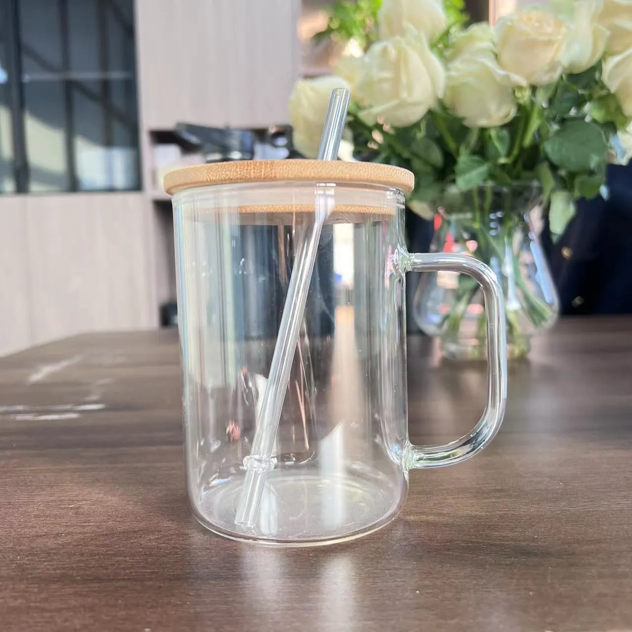 16oz Frosted Glass Coffee Mug With Bamboo Lid Clear... From Zw_network,  $3.85 | DHgate.Com