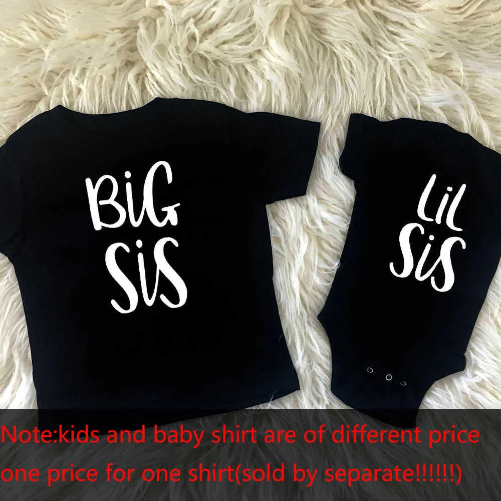 Tenues de freres et s urs assortis T shirts mignons Big Bro Lil sis Coton Baby Gift Vetements Collection 2024
