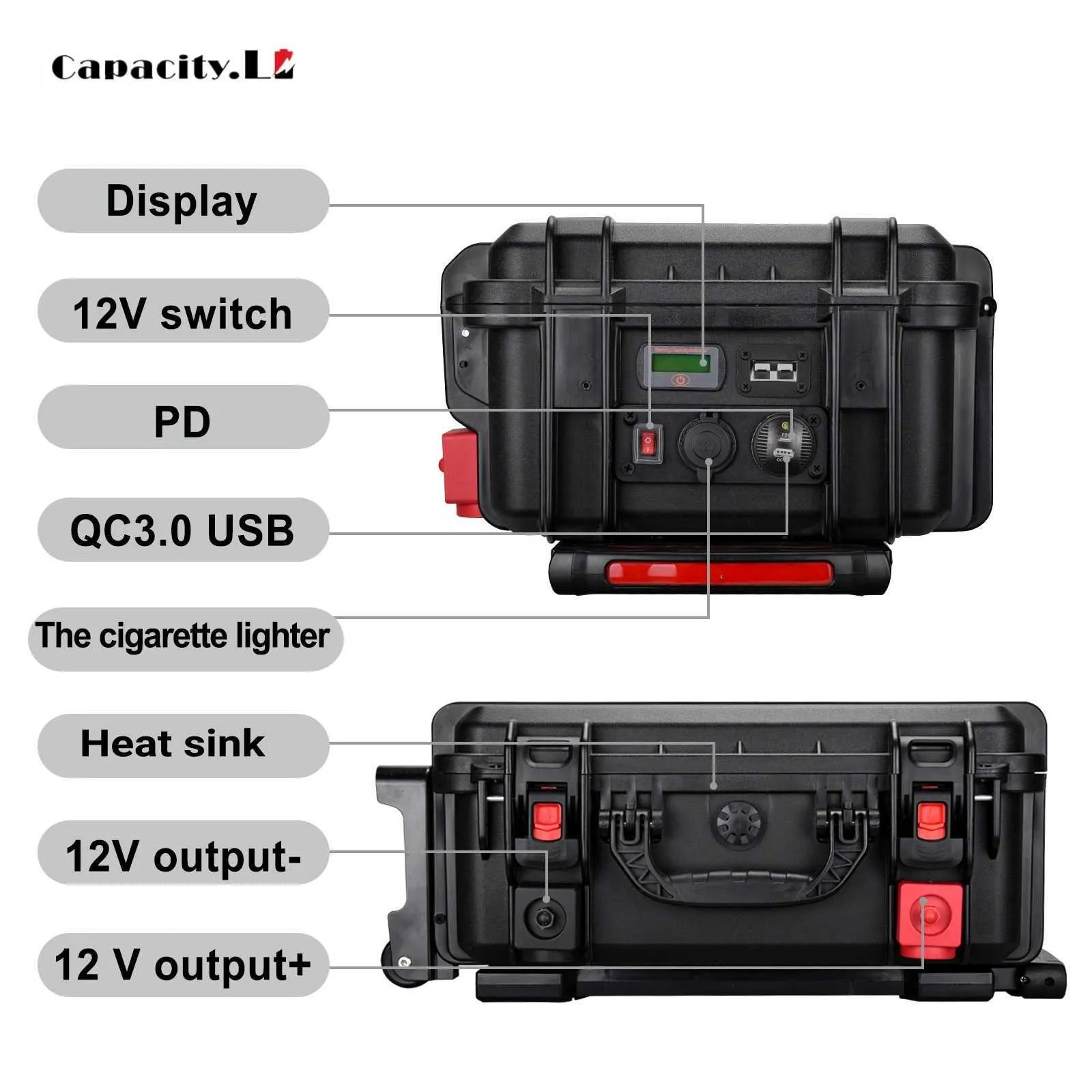 12V 200AH lifepo4 battery pack Solar cell 300ah Power bank 320AH Rechargeable battery Camping with BMS Trolley case battery