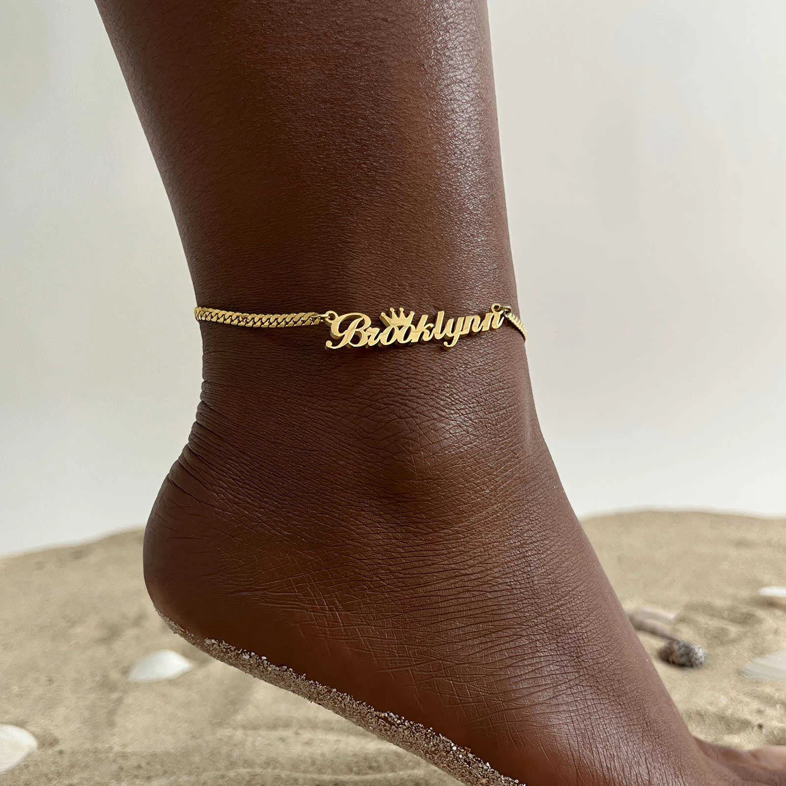 Personalized name anklets sales