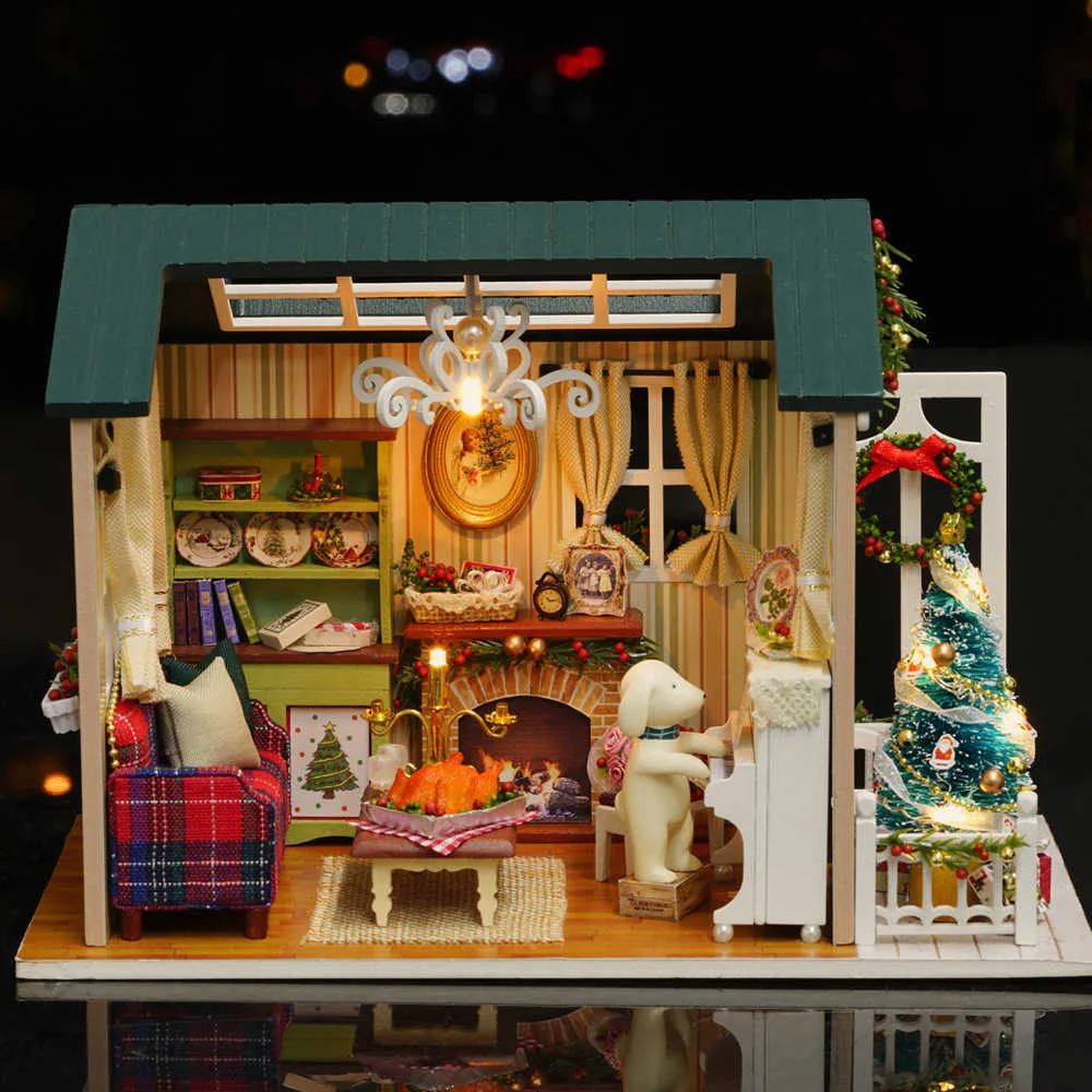 DHgate Vintage Dome DIY Miniature Dollhouse Kit with 3D LED Wooden House Room Unique Valentines Day Gift for Children G230520 Home Garden