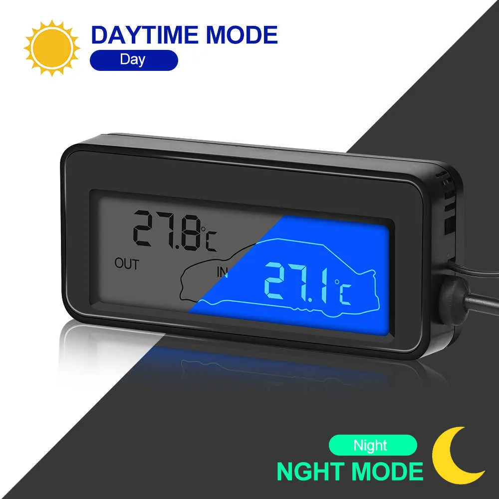 Termometro digitale per auto nuovo Mini LCD impermeabile per interni ed  esterni comodo sensore di temperatura con cavo per accendisigari da 1,5 m