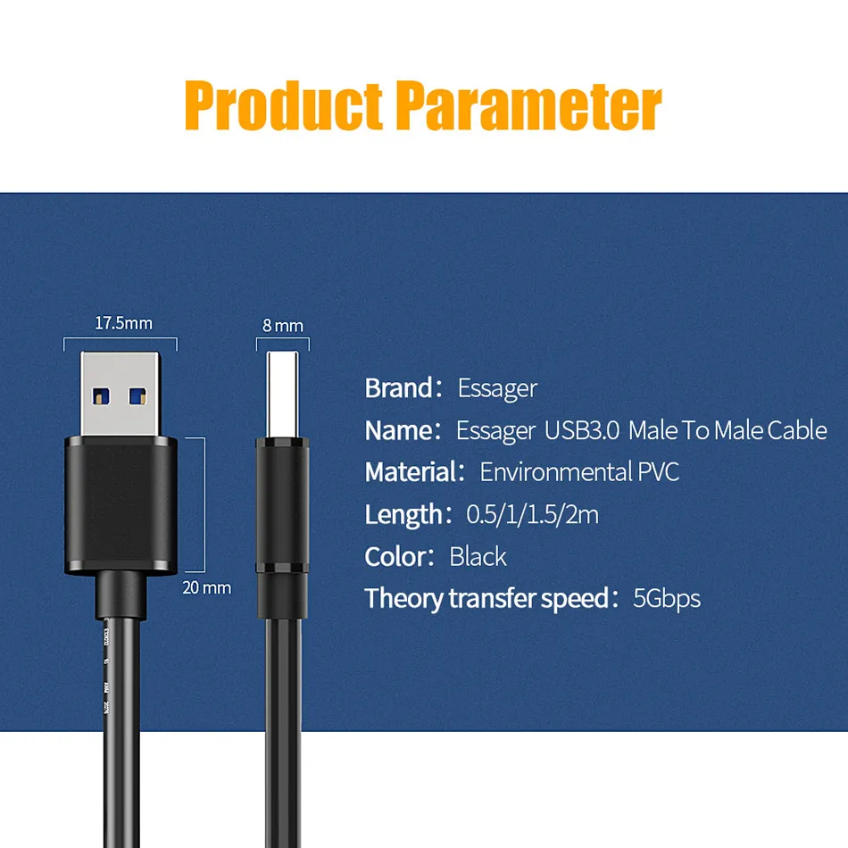 Cable alargador USB 2m