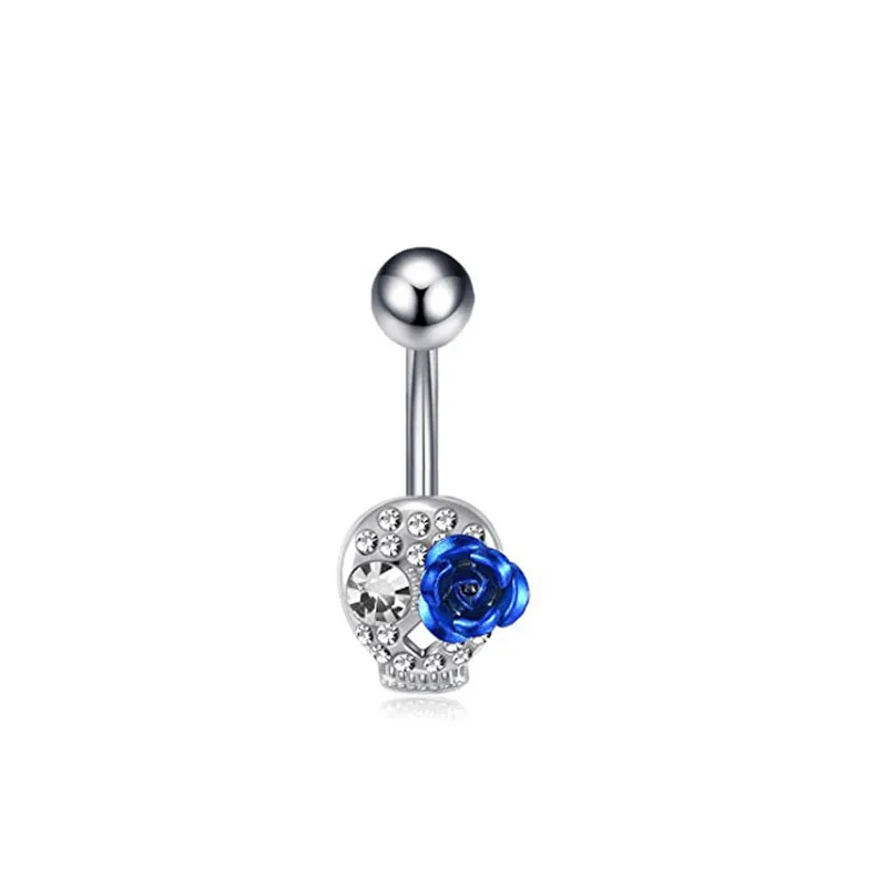Royal blue belly button rings discount
