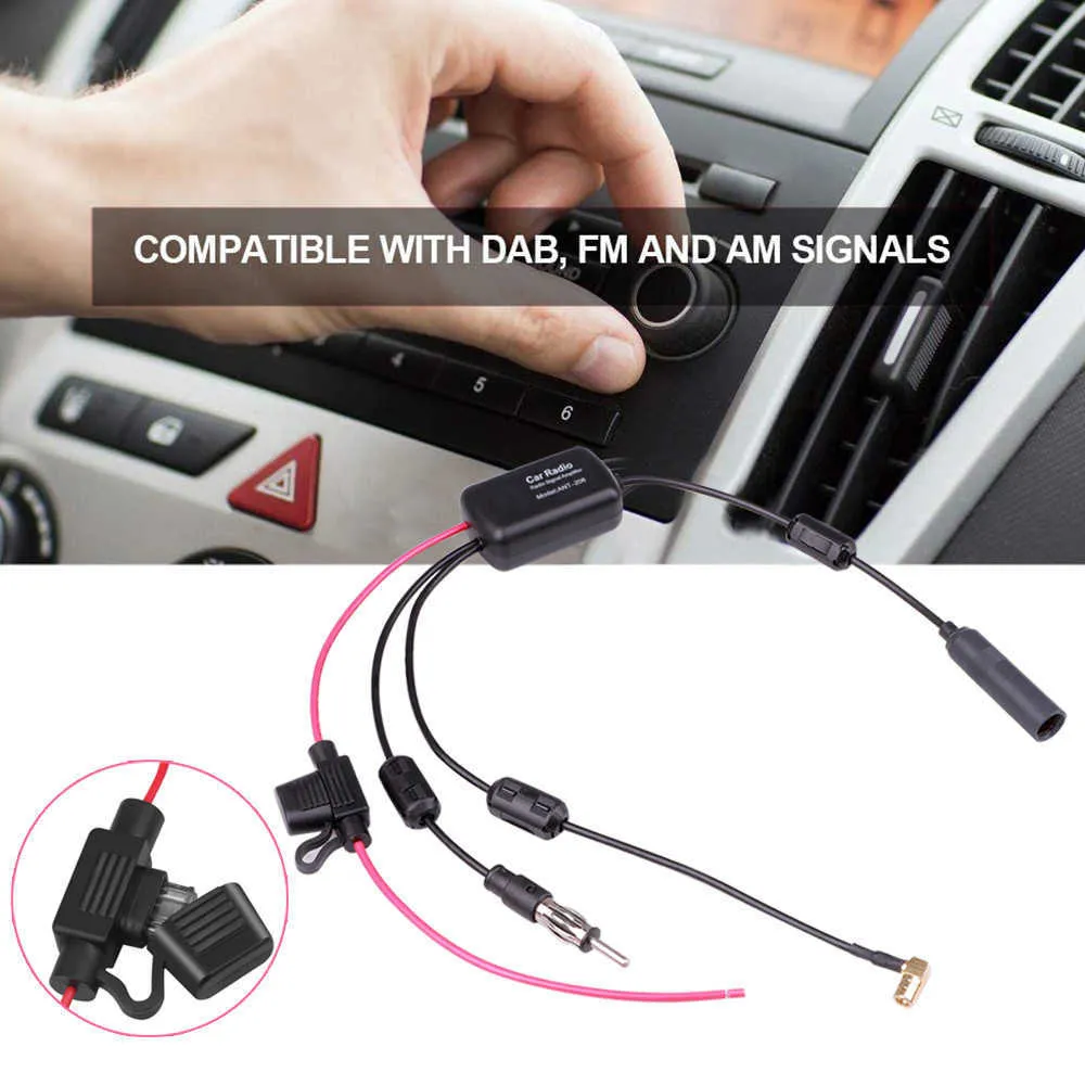2024 Car Radio Antenna Amplifier 3 in 1 DAB FM AM Signal Booster 76 108MHz Anti Interference Marine Boat Car