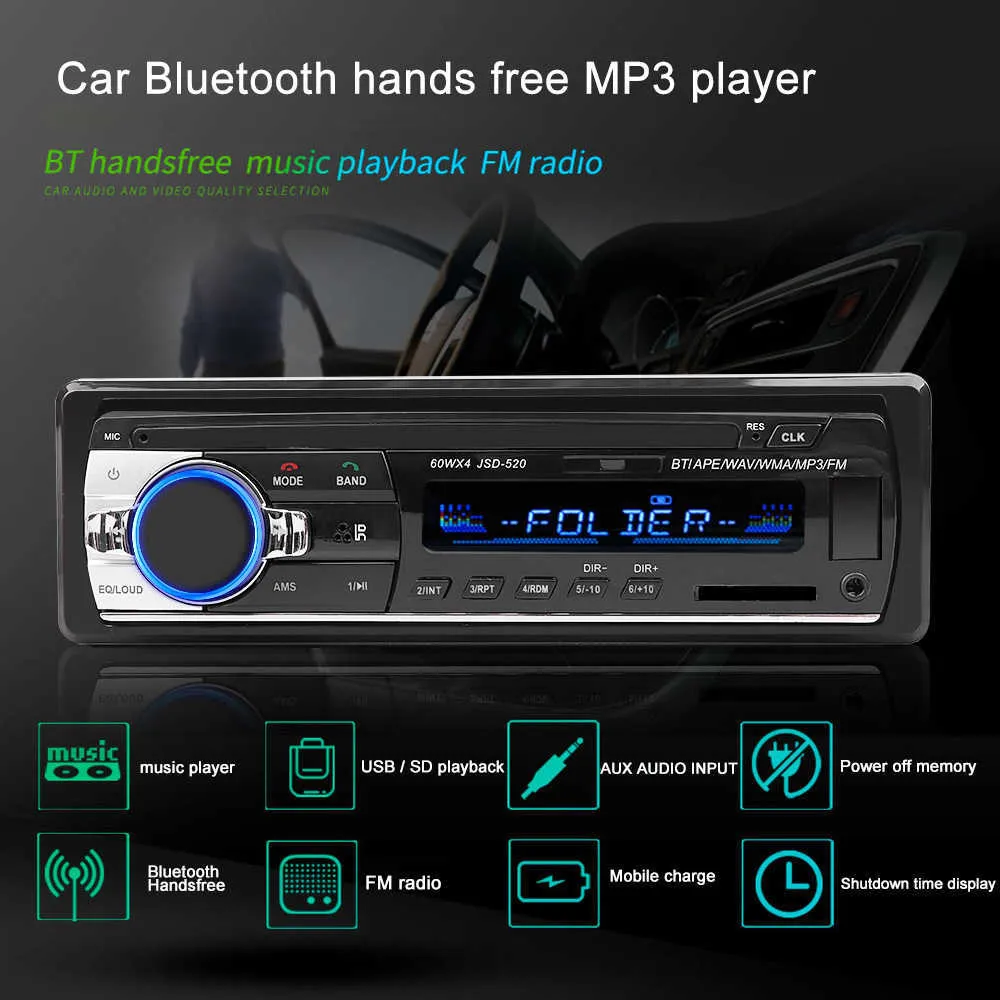 Bluetooth Car Stereo Audio In-Dash FM Aux Input Receiver MP3 Radio Player  USB