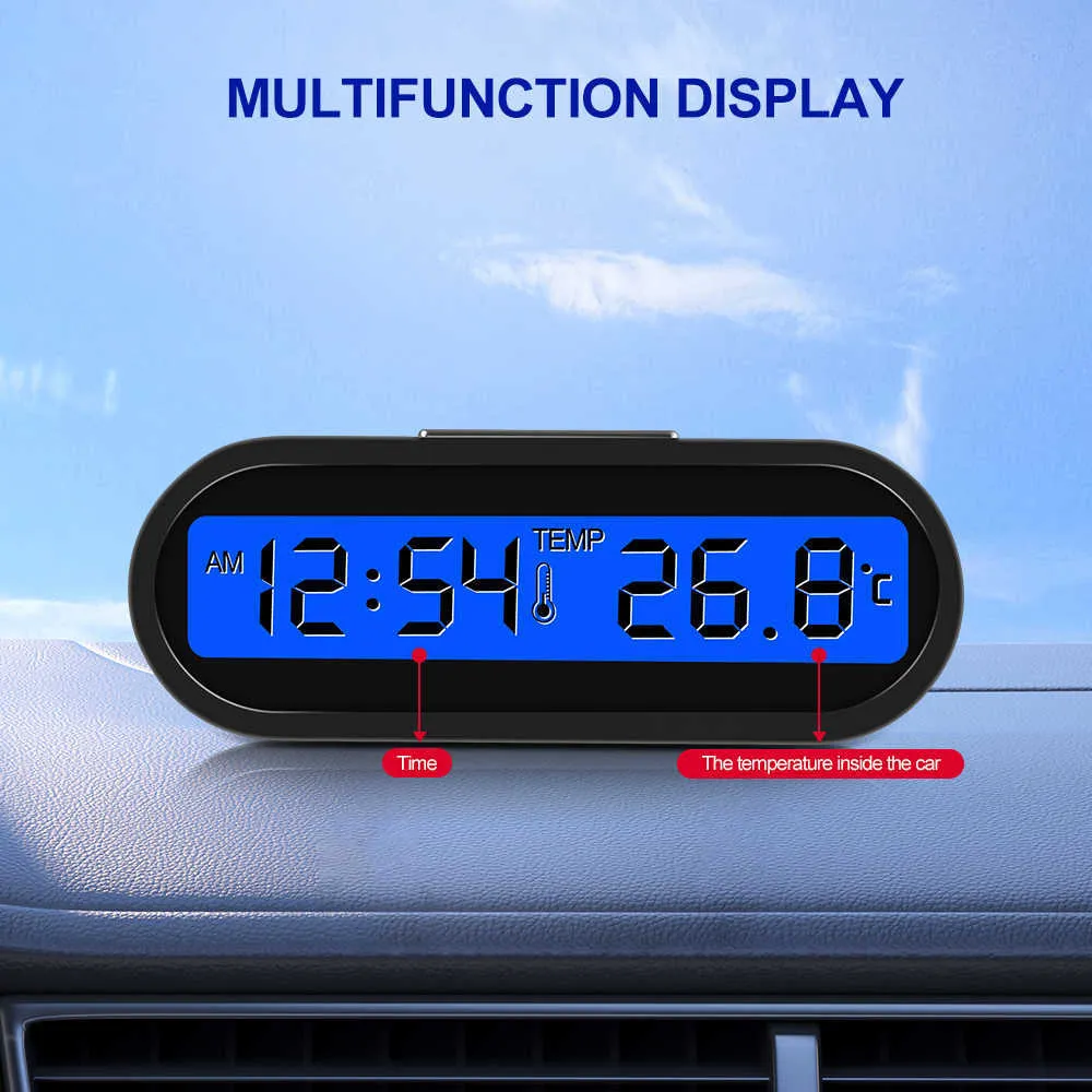 Neue Digitaluhr Zeitthermometer 2 IN 1 Leuchtende LED Uhr Elektronisches  Zubehör Für Das Armaturenbrett Im Auto Von 5,02 €