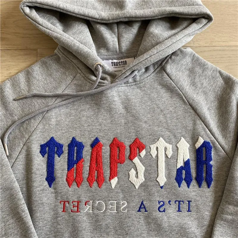 Mens Embroidered Trapstar Tracksuit Cotton Blend Hoodie And