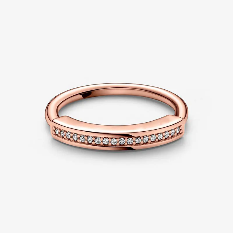 Pandora rose gold signature ring sales